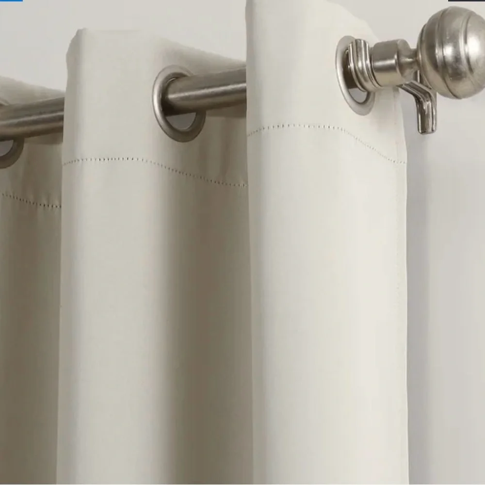 Sun Zero Saxon Energy Saving Blackout Grommet Curtain Panel; 2 Panels 54x84”